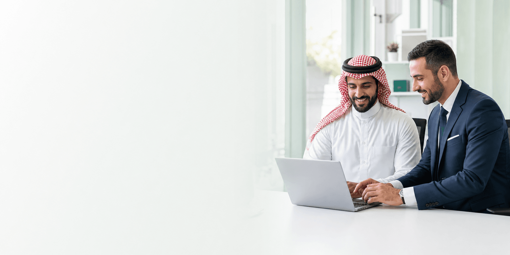 Saudi business owner and consultant reviewing aftercare services